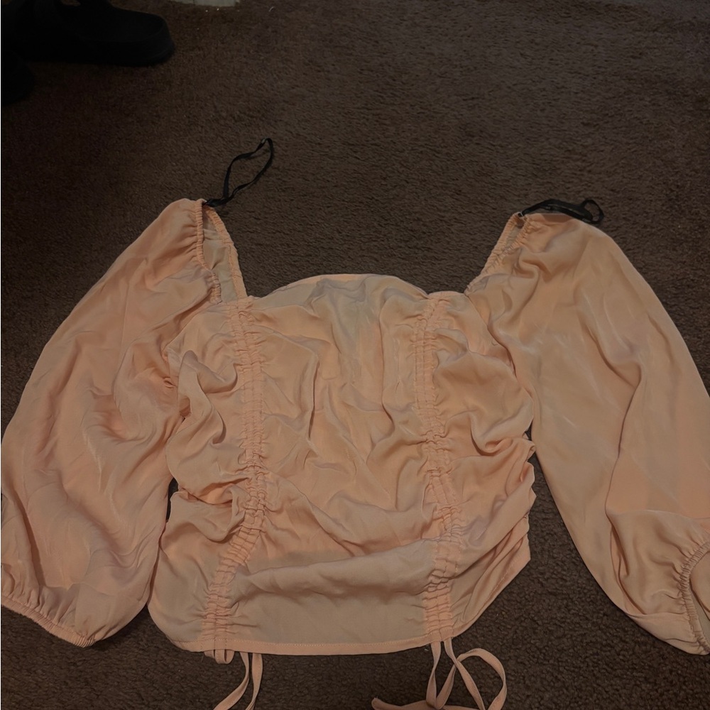 Peach Ruched Women's Top